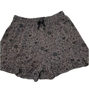 Disney Maternity Shorts Size XL Grey Magical Mama's Ruffle Hem Drawstring Pocket
